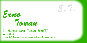 erno toman business card